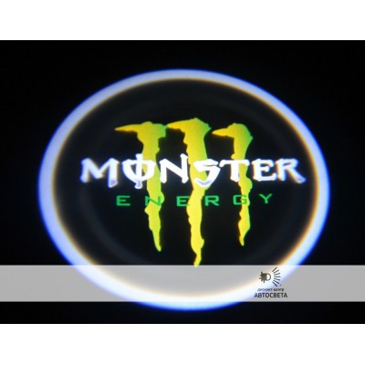 Проекция на двери с эмблемой Monster